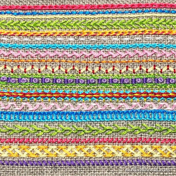 Line Sampler of Embroidery Stitches