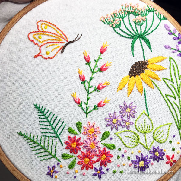 Finished 10″ Floral Embroidery With Frame And Stand