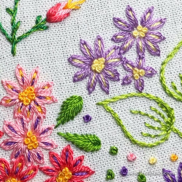 Embroidered Flower Garden Scene for Summer