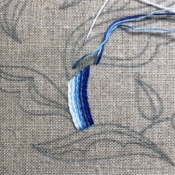 Blue Jacobean Embroidery Project