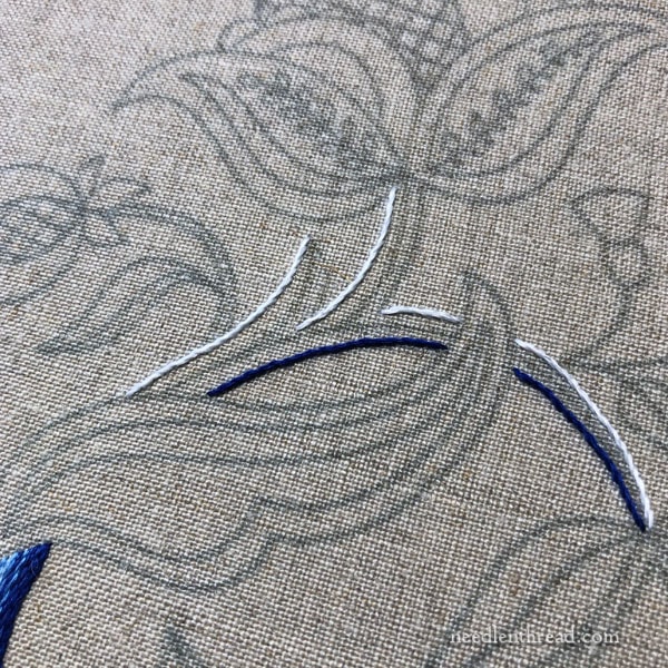 Blue Jacobean Embroidery Project