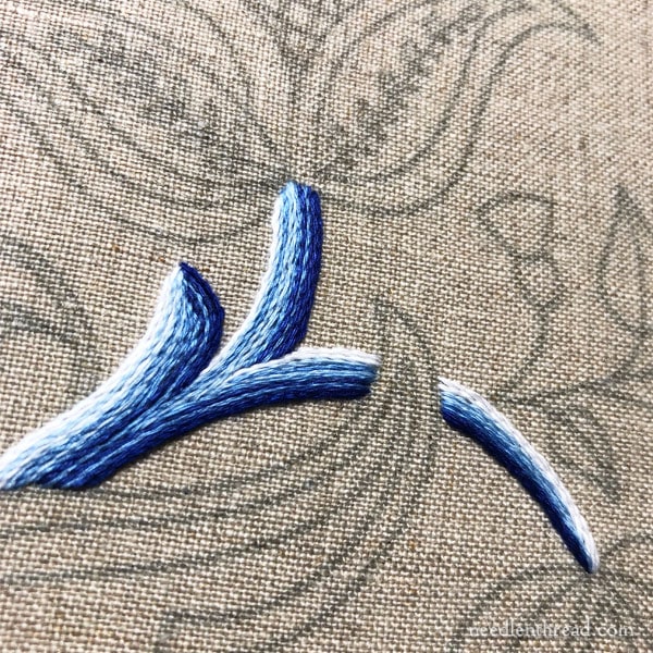 Jacobean Blues embroidery project