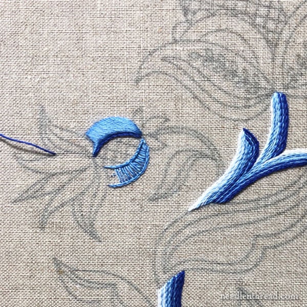 Jacobean Blues embroidery project