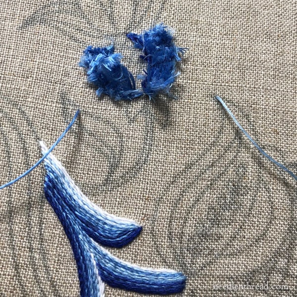 Jacobean Blues embroidery project