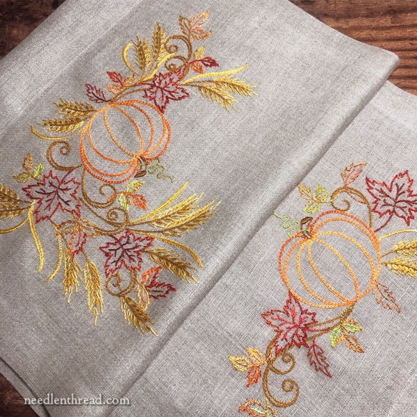 Bone & Tissue Embroidered Table Runner 13 x 68 Inch 1 Pc Beige Dresser Scarf with Maple Leaves Embroidery for Fall and Thankgiving Party
