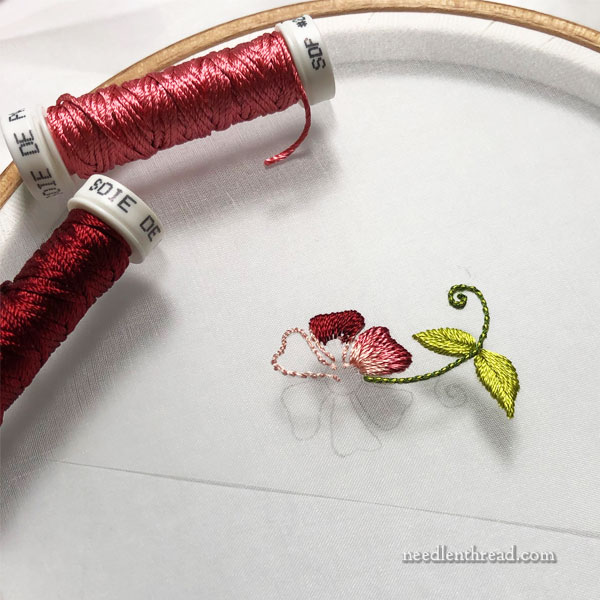 Beginning and ending threads on sheer fabrics in embroidery