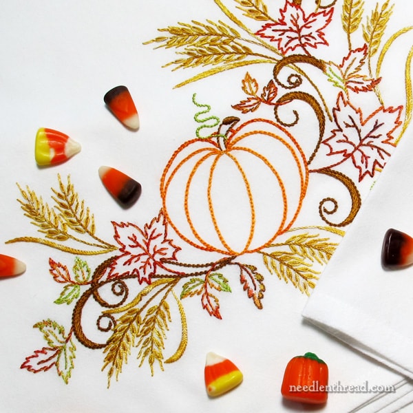 Festive Fall ready to stitch towel sets