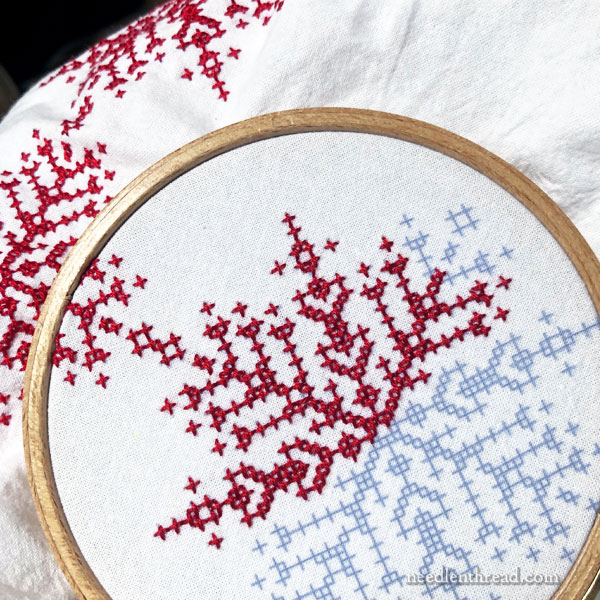 Winter Snowflake in Uncounted Cross Stitch