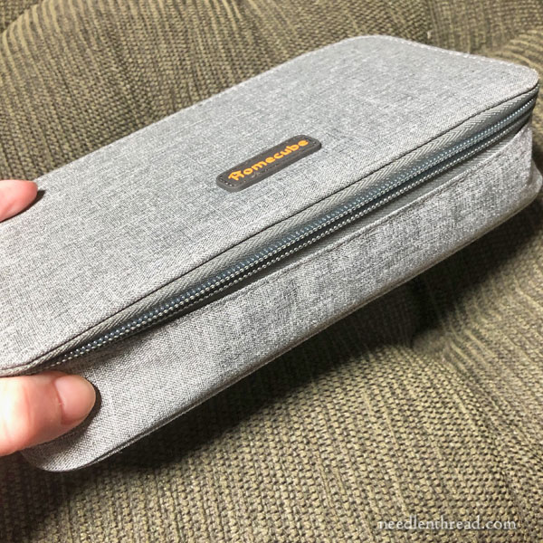 Pouches and cases used for embroidery travel kits