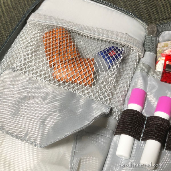 Pouches and cases used for embroidery travel kits