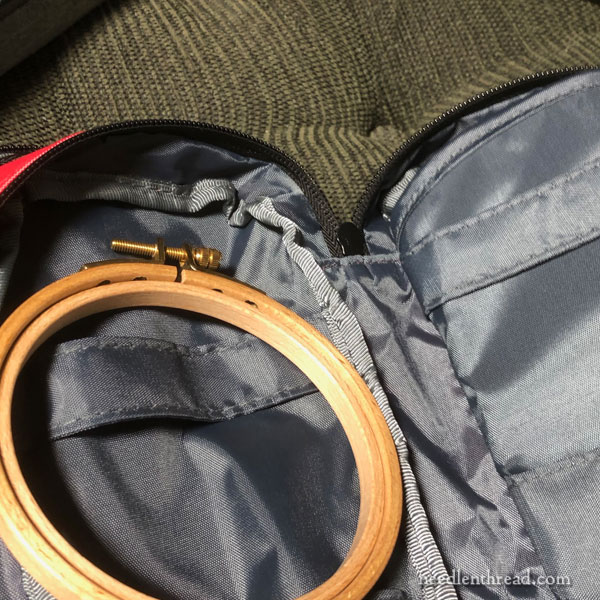 Pouches and cases used for embroidery travel kits
