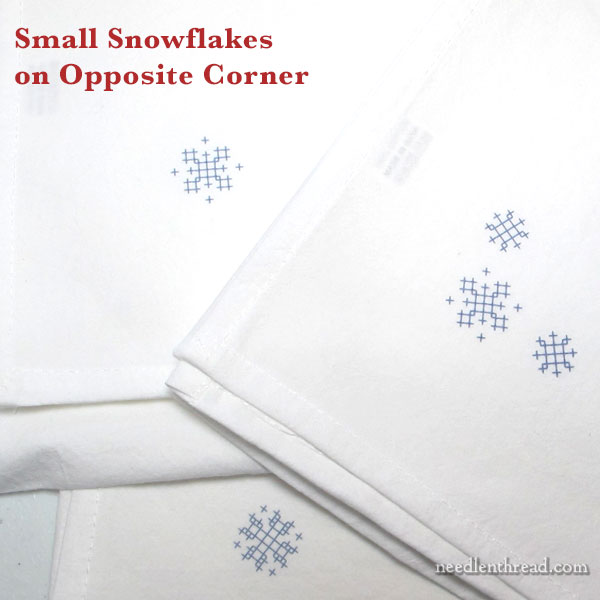 Folky Flakes stamped cross stitch snowflake designs for holiday stitching