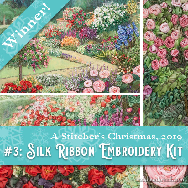 Silk Ribbon embroidery kit winner Stitcher's Christmas 2019