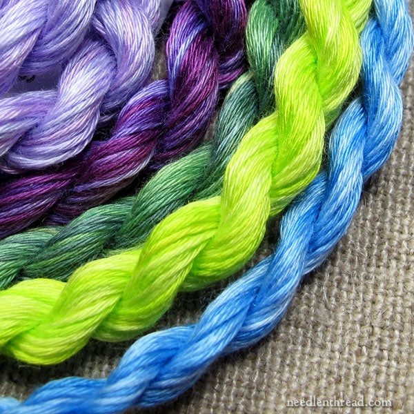 Overdyed floche hand embroidery thread