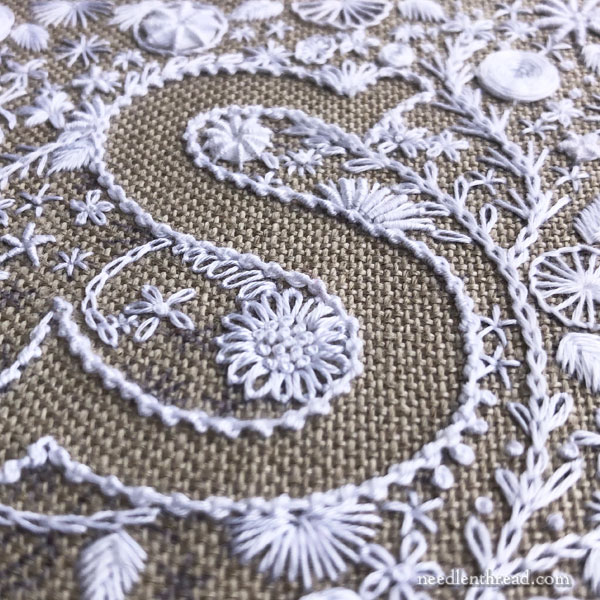 Voided Monogram in Color & Whitework