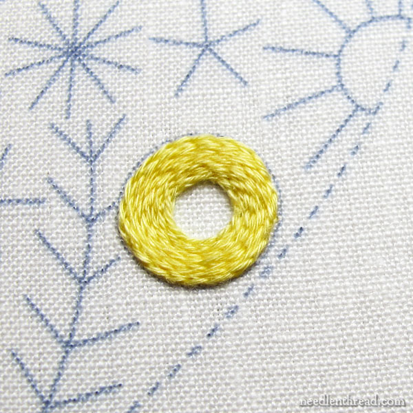 Raised daisy stitch ring: embroidery stitch fun tutorial