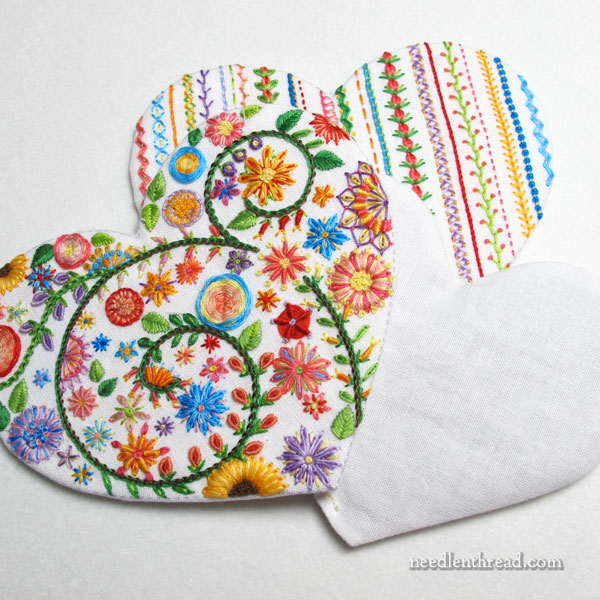 Floral Heart Embroidery - finishing