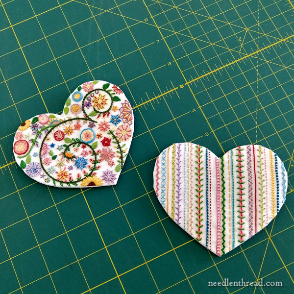 Floral Heart Embroidery - finishing