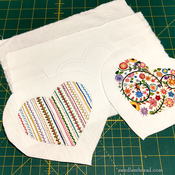 Floral Heart Embroidery - finishing