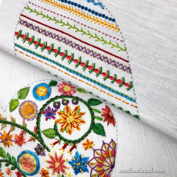 Sampling Stitches for finishing - embroidery with floche