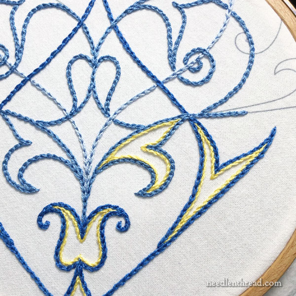 Scroll Corner Design for Hand Embroidery