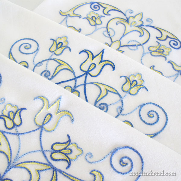 Scroll Design towel set for embroidery