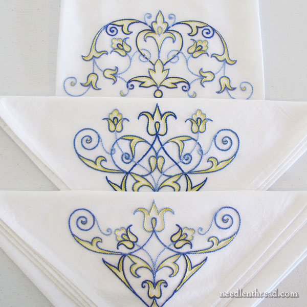 Scroll Design towel set for embroidery