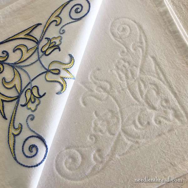 Scroll Design towel set for embroidery