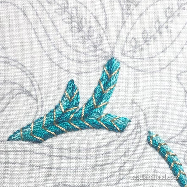 Jacobean design embroidery project in silk
