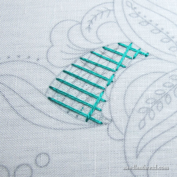 Jacobean design embroidery project in silk