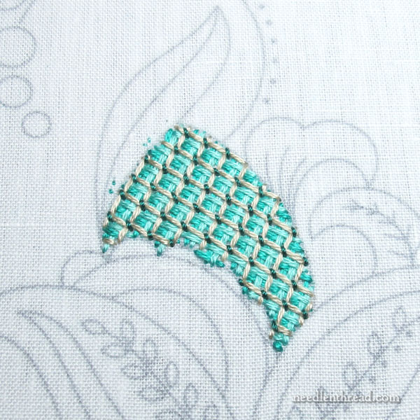 Jacobean design embroidery project in silk