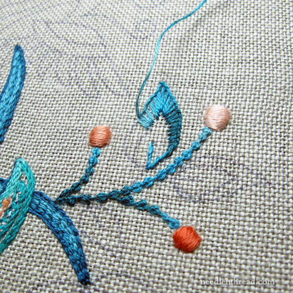 Jacobean Embroidery Project Progress and a Mistake