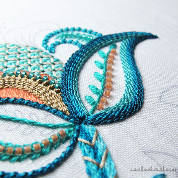 Jacobean embroidery design - project progress