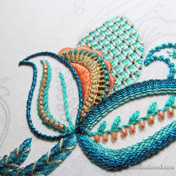 Jacobean embroidery design - project progress