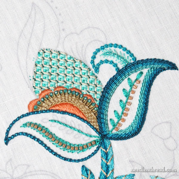 Jacobean embroidery design - project progress