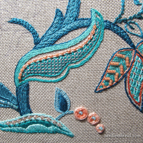 Jacobean embroidery design - project progress