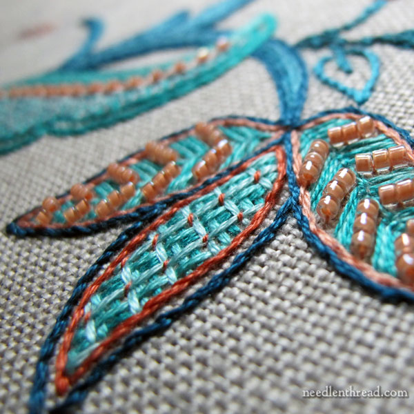 Jacobean embroidery design - project progress