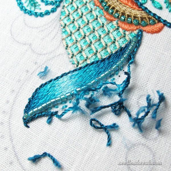 Jacobean silk embroidery design