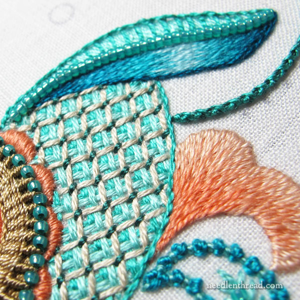 Jacobean silk embroidery design