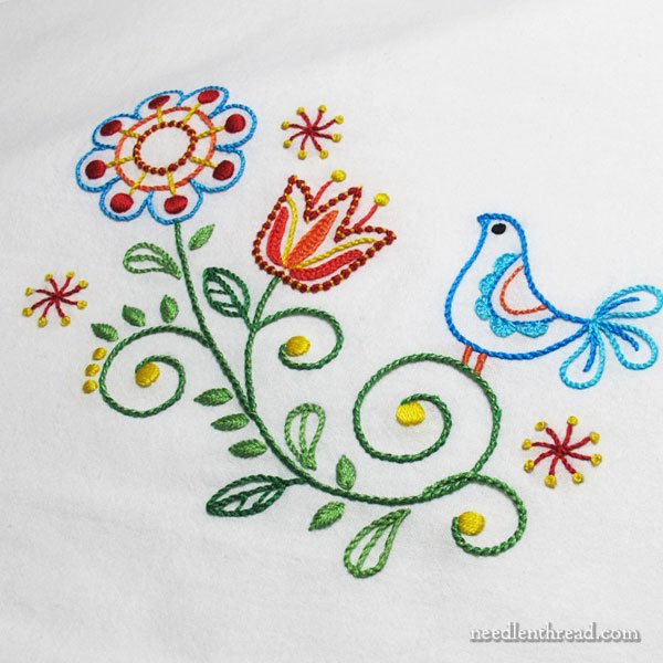 Tulips & Tweets Folk-Inspired Embroidery Designs