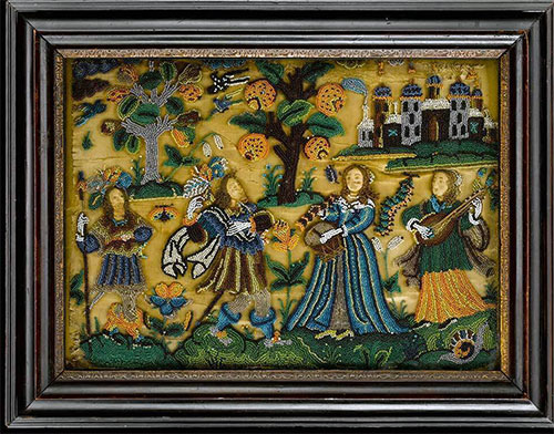 17th century bead embroidery auction