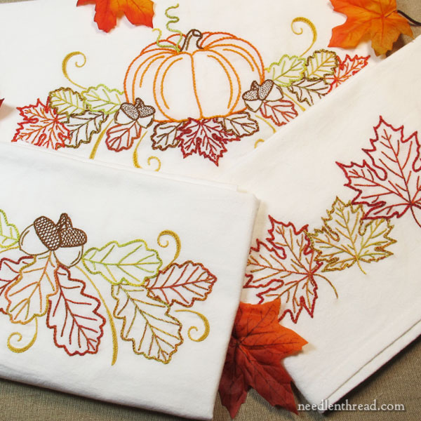 Autumn Variety ready to stitch towel set