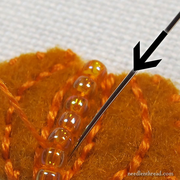 How to Embroider a Beaded Pumpkin