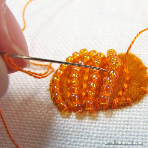 How to Embroider a Beaded Pumpkin