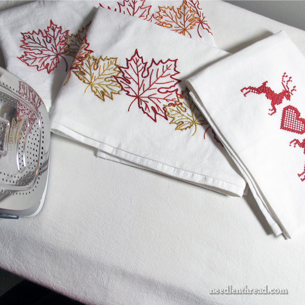 Ironing Hand Embroidered household linens, felt mat