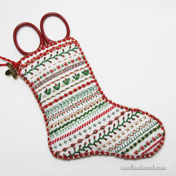 Mini Sampler Christmas Stocking Ornaments from Needle 'n Thread