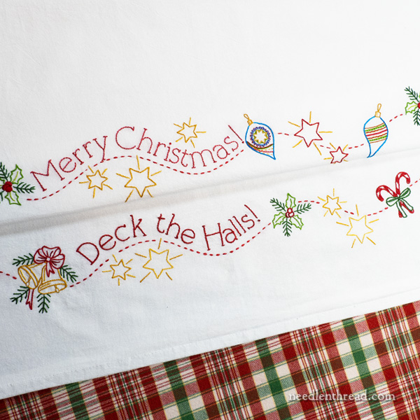 Christmas Cheer ready-to-stitch towel set
