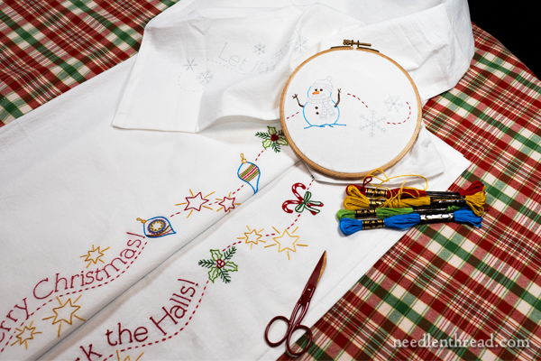 Christmas Cheer towel set for embroidery