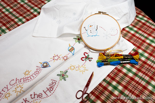 Christmas Cheer ready-to-stitch towel set