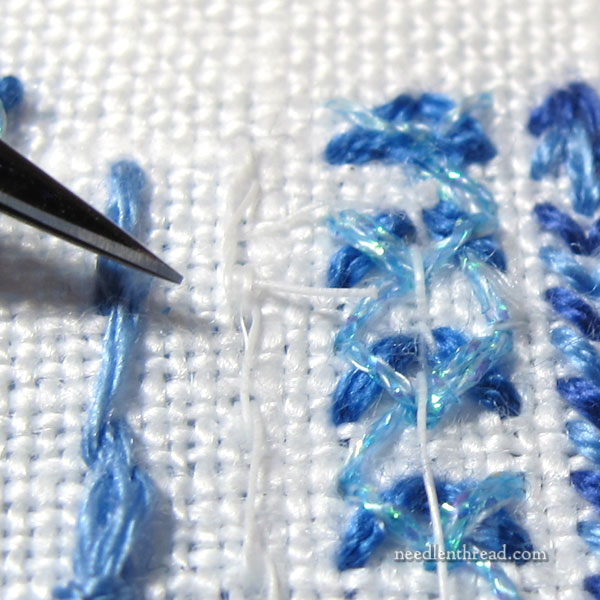 Using Fireline and Nanofil for embroidery with beads
